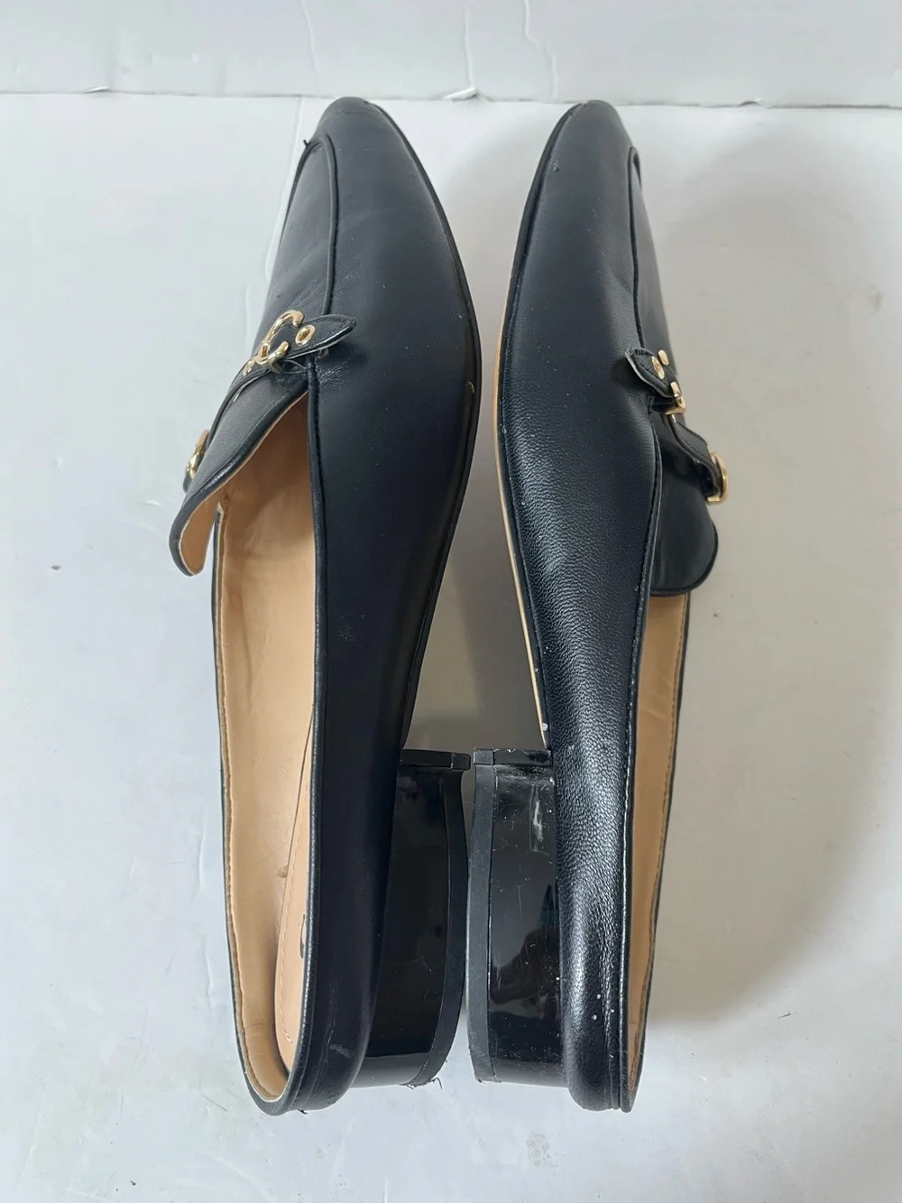 Coach Irene Black Leather point-toe Slip-On Mule Loafers size 9B